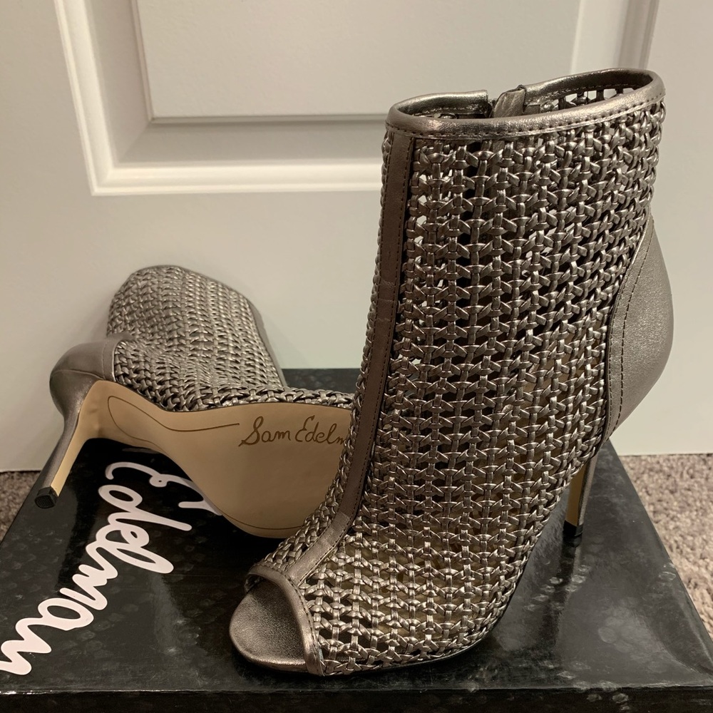 San Edelman Aubriana Metallic Pewter Met